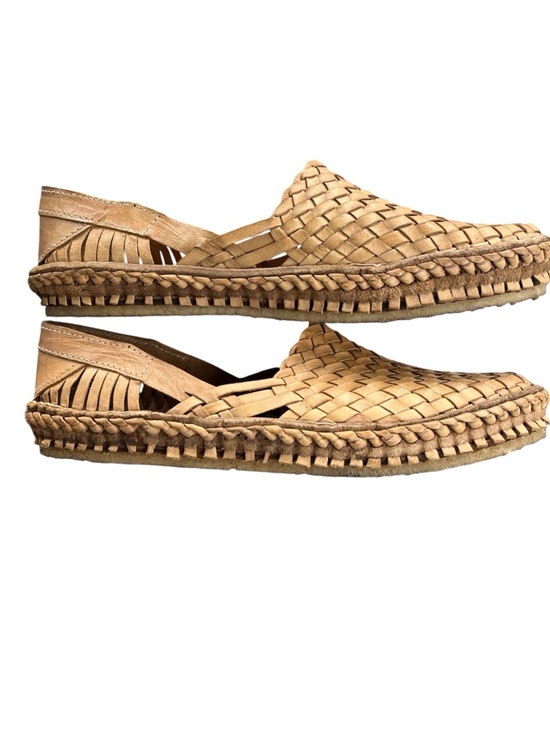 Mohinders Woven Flats in Honey Leather. Handcrafted in India. Men’s size 12 main image 13
